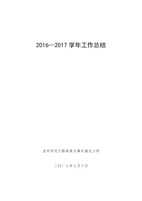 城北小学2016--2017学年工作总结