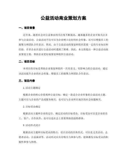 公益活动商业策划方案