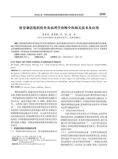 肝穿刺活组织检查及病理学诊断中的相关技术及应用 吴东波