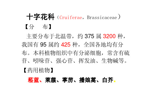 11.2第十一章 被子植物(十字花科-芸香科)1