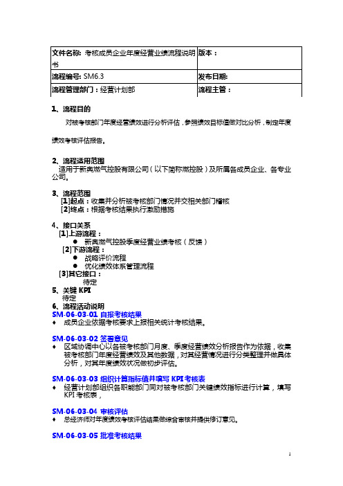 IBM-新奥燃气控股集团—SM6.3 考核成员企业年度经营业绩