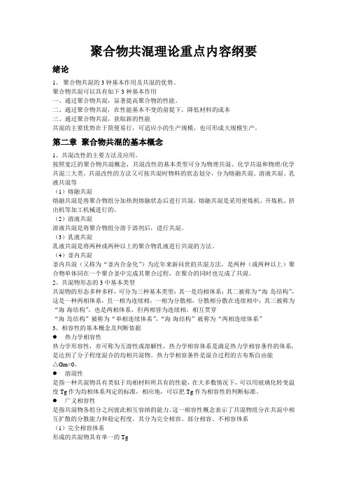 聚合物共混理论考试重点
