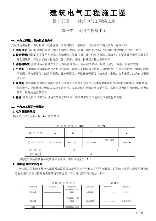 建筑电气施工图实例图解(图例、符号、含义)