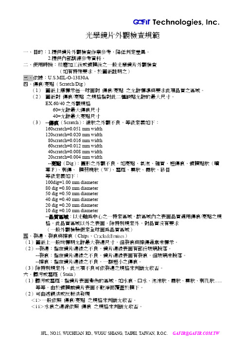 光学镜片检验规范