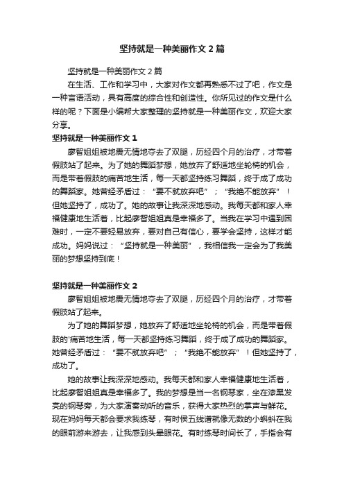 坚持就是一种美丽作文2篇