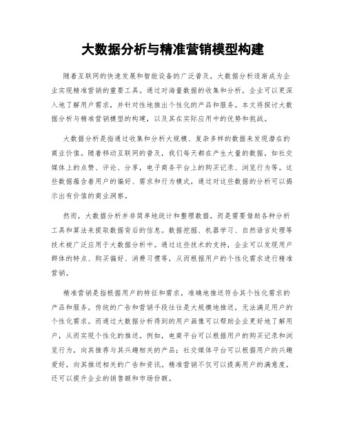 大数据分析与精准营销模型构建