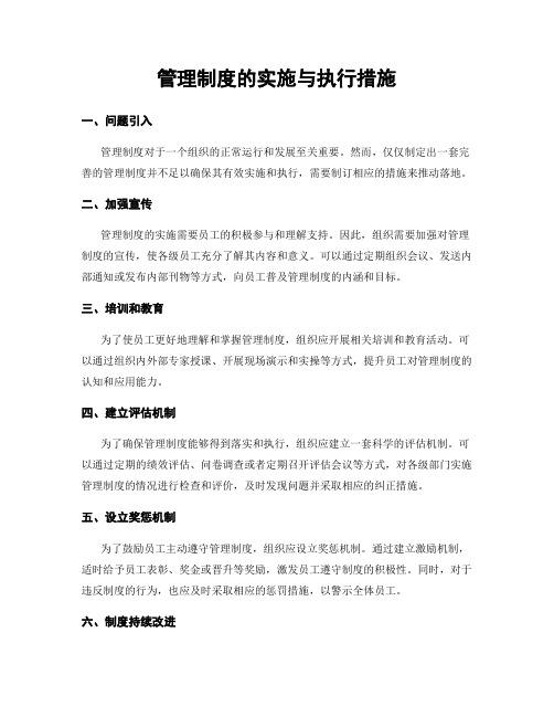 管理制度的实施与执行措施