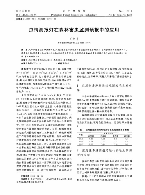 虫情测报灯在森林害虫监测预报中的应用