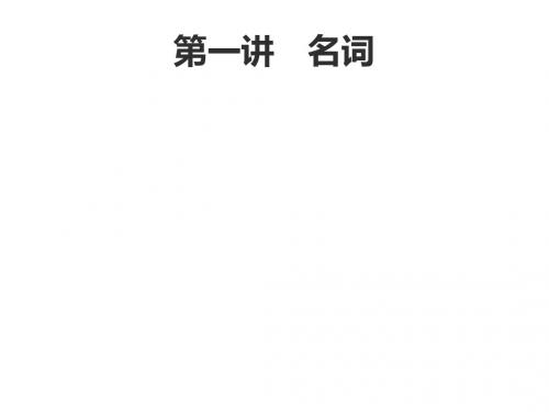 中考英语总复习提分特训精讲课件：第一编语法专项突破 第一讲 名词