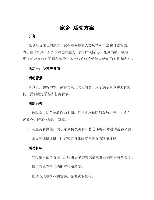 家乡 活动方案