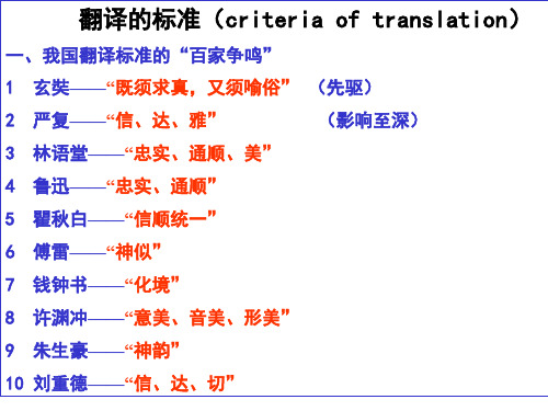 翻译标准论1