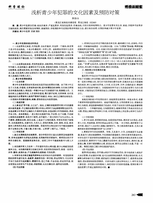 浅析青少年犯罪的文化因素及预防对策