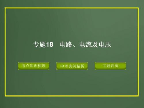 2012版中考科学精品课件专题18 电路、电流及电压