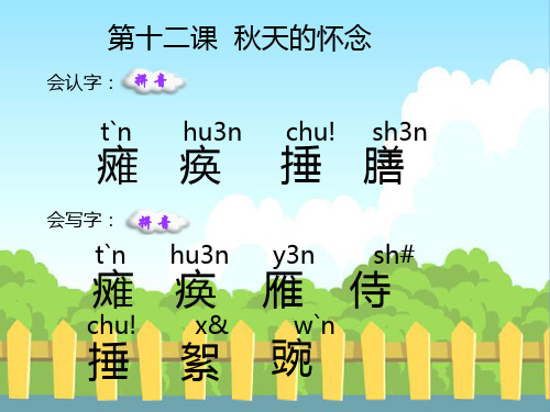 12 秋天的怀念_生字词学习