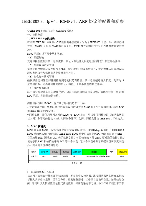 IEEE IPv4 ICMPv4 ARP协议