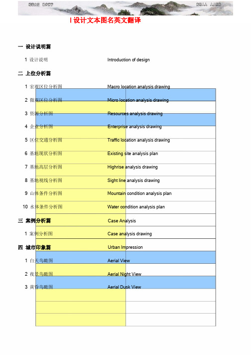 建筑设计方案文本中英翻译