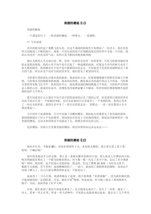 美丽的邂逅作文
