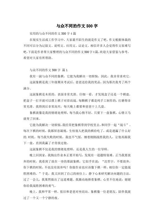 与众不同的作文500字