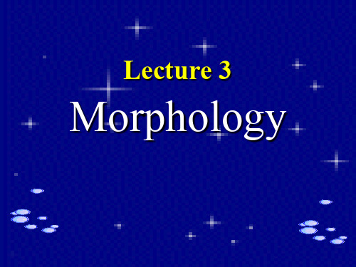 英语语言学Lecture 3 Morphology