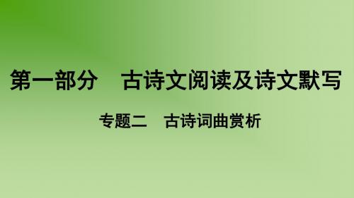 2019年贵州中考语文总复习精品课件第一部分古诗文阅读 专题二 古诗词曲赏析ppt