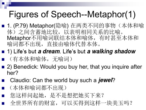 新编英语教程修辞Figures of Speech--Metaphor