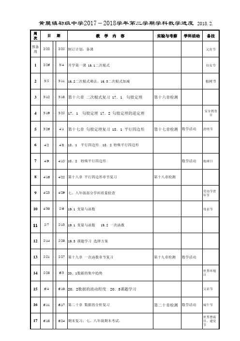 17-18下教学进度表