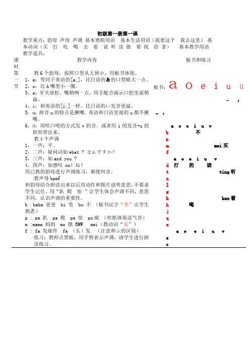 我的汉语教室 第一课 教汉语拼音 教案