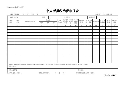 个人所得税纳税申报表