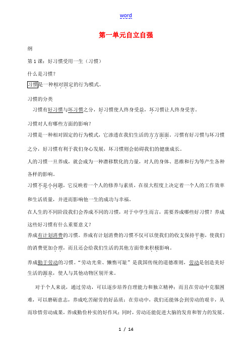 八年级政治上学期期末考试复习题 苏教版-苏教版初中八年级全册政治试题