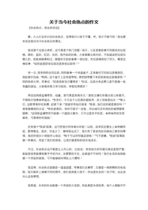 关于当今社会热点的作文