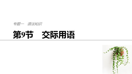 2019年高考英语江苏专用考前90天二轮复习实用ppt课件：专题一语法知识第9节