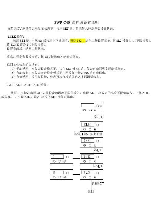 温控表设置