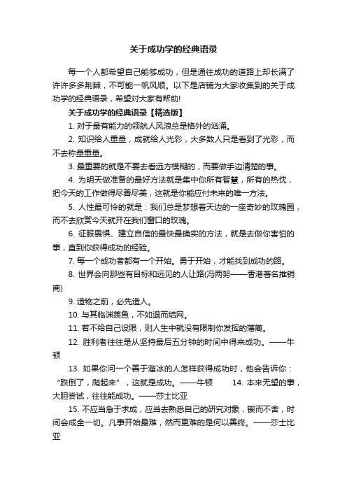 关于成功学的经典语录