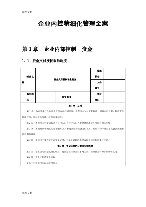 (整理)企业内控精细化管理全案.