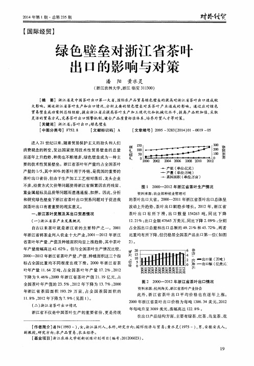 绿色壁垒对浙江省茶叶出口的影响与对策