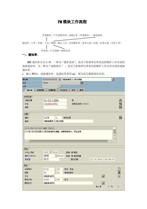 通知、工单操作流程