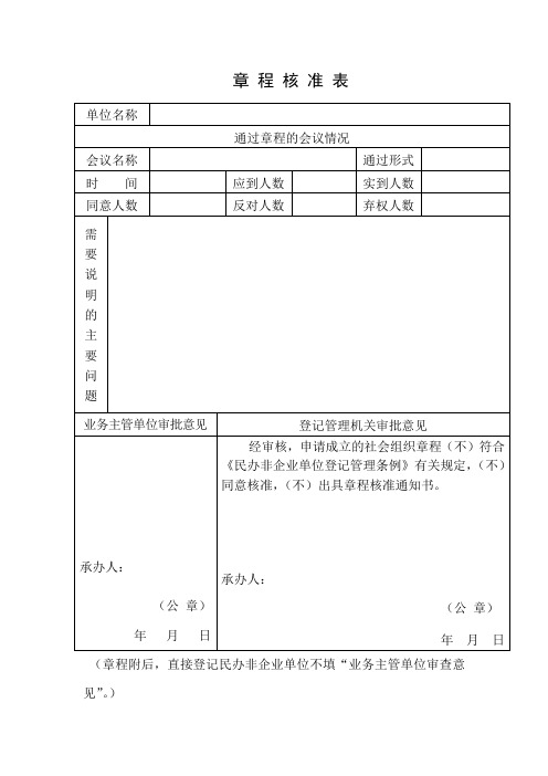 章程核准表