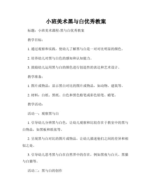 小班美术黑与白优秀教案