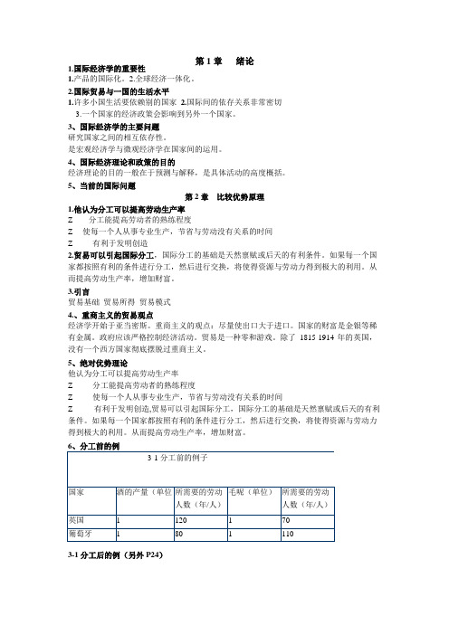 萨尔瓦多《国际经济学》中文版·第八版 精华知识点