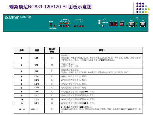 瑞斯康达指示灯说明学习资料