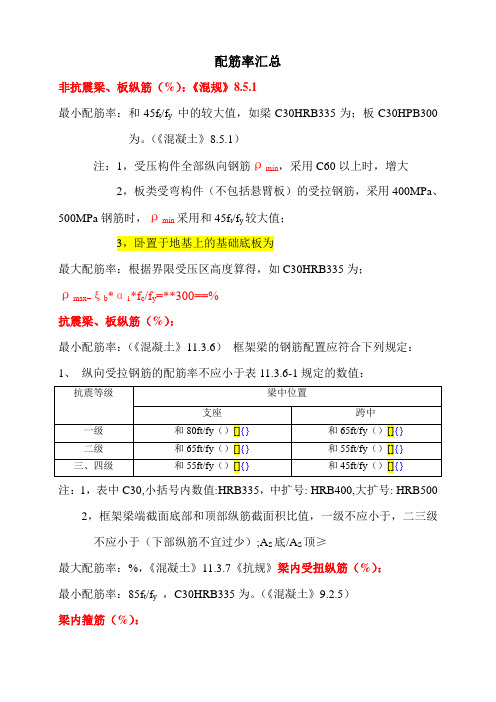 新规配筋率汇总 (1)