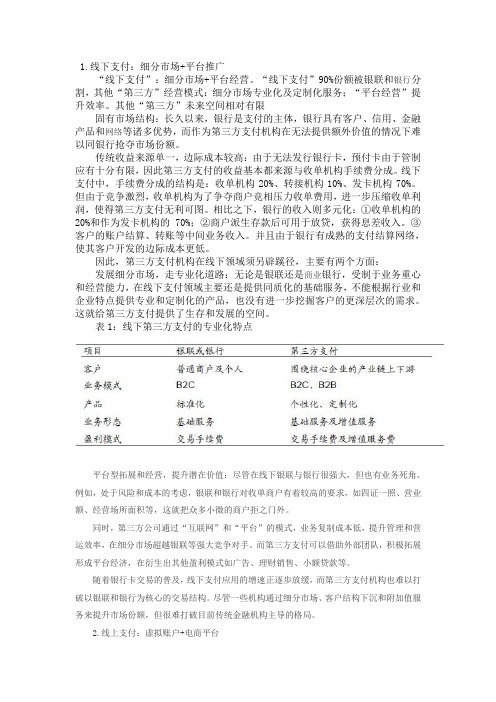 线上支付与线下支付对比分析