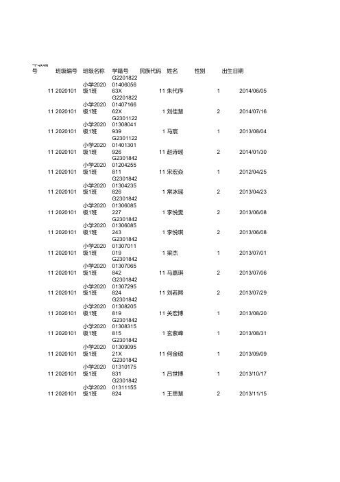 3.2班2020五常市牛家满族镇中心学校体测模版