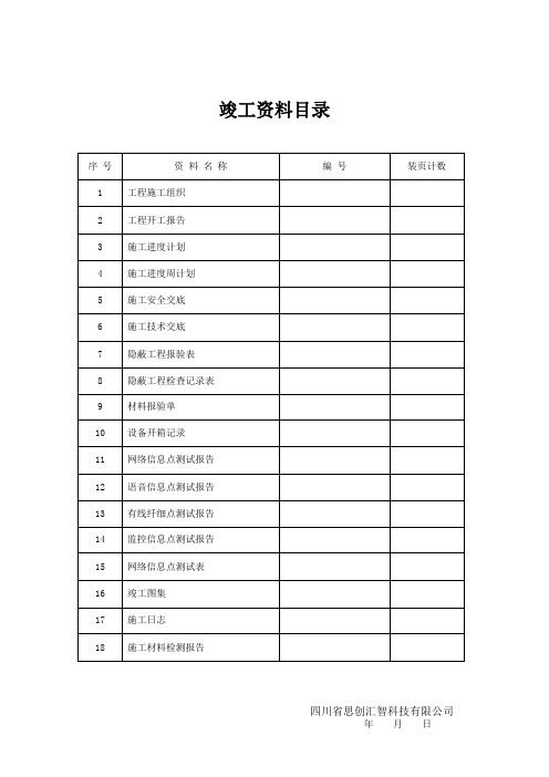 综合布线施工计划(完整版各种表格)