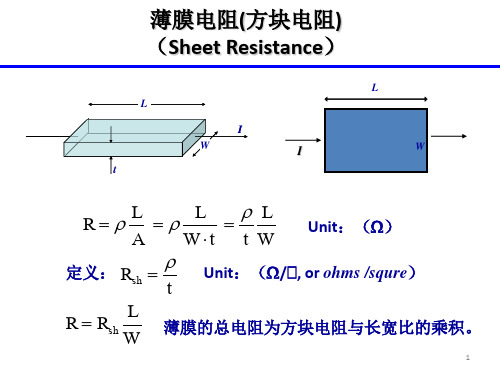 薄膜电阻(方块电阻)