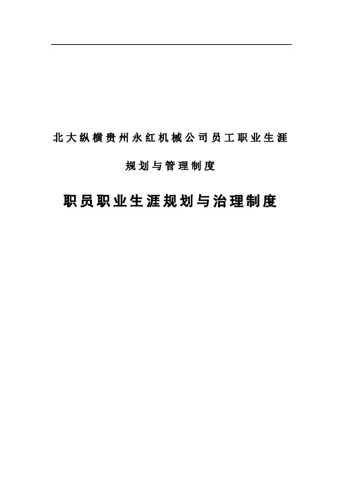 北大纵横贵州永红机械公司员工职业生涯规划与管理制度