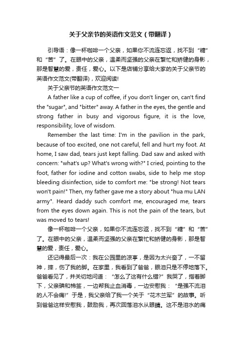 关于父亲节的英语作文范文（带翻译）