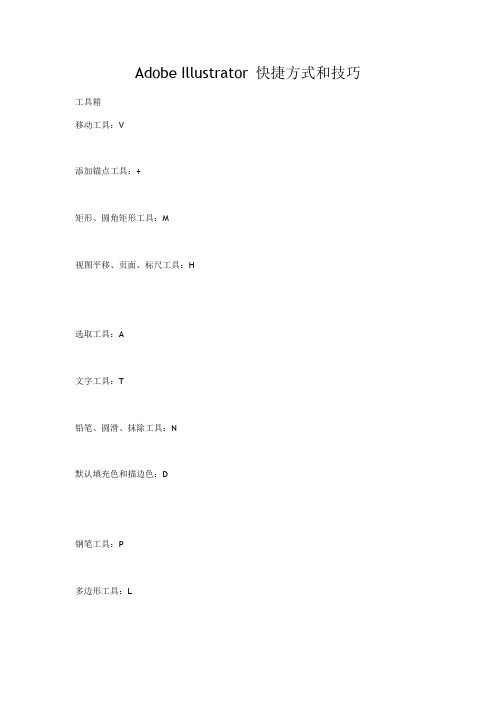 Illustrator快捷方式和技巧