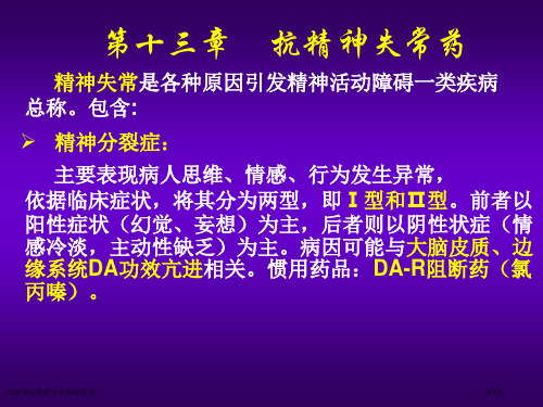 抗精神失常药专业知识宣讲专家讲座