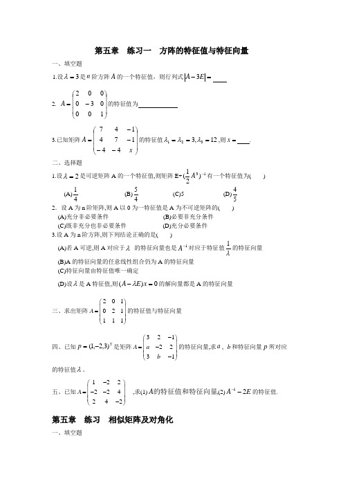 第五章  方阵的特征值与特征向量练习 2